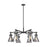 Innovations Newton Cone 6Lt 26" Stem Chandelier, BK/SM - 411-6CR-BK-G411-7SM
