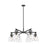 Innovations Newton Bell 6Lt 26" Stem Chandelier, BK/Clear - 411-6CR-BK-G412-7CL