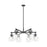 Innovations Newton Bell 6Lt 26" Stem Chandelier, BK/Seed - 411-6CR-BK-G412-7SDY