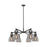 Innovations Newton Bell 6Lt 26" Stem Chandelier, BK/SM - 411-6CR-BK-G412-7SM