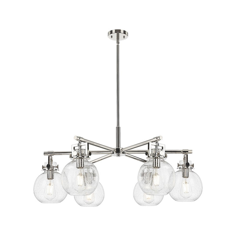Innovations NS 6Lt 26" Stem Chandelier, PN/Seed - 411-6CR-PN-G410-7SDY