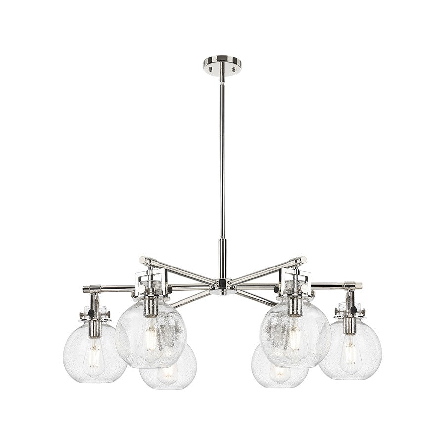 Innovations NS 6Lt 26" Stem Chandelier, PN/Seed - 411-6CR-PN-G410-7SDY