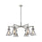 Innovations Newton Cone 6Lt 26" Stem Chandelier, PN/Smoke - 411-6CR-PN-G411-7SM