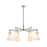 Innovations Newton Cone 6Lt 26" Stem Chandelier, PN/White - 411-6CR-PN-G411-7WH