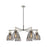 Innovations Newton Bell 6Lt 26" Stem Chandelier, PN/Smoke - 411-6CR-PN-G412-7SM