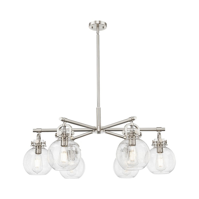 Innovations NS 6Lt 26" Stem Chandelier, SN/Seed - 411-6CR-SN-G410-7SDY