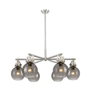 Innovations Newton Sphere 6Lt 26" Stem Chandelier, SN/SM - 411-6CR-SN-G410-7SM