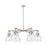 Innovations Newton Bell 6Lt 26" Stem Chandelier, SN/Clear - 411-6CR-SN-G412-7CL
