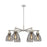 Innovations Newton Bell 6Lt 26" Stem Chandelier, SN/Smoke - 411-6CR-SN-G412-7SM