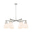Innovations Newton Bell 6Lt 26" Stem Chandelier, SN/White - 411-6CR-SN-G412-7WH