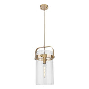 Innovations Pilaster 1Lt 8" Stem Mini Pendant, CBZ/CL - 413-1SM-CB-G413-1S-8CL