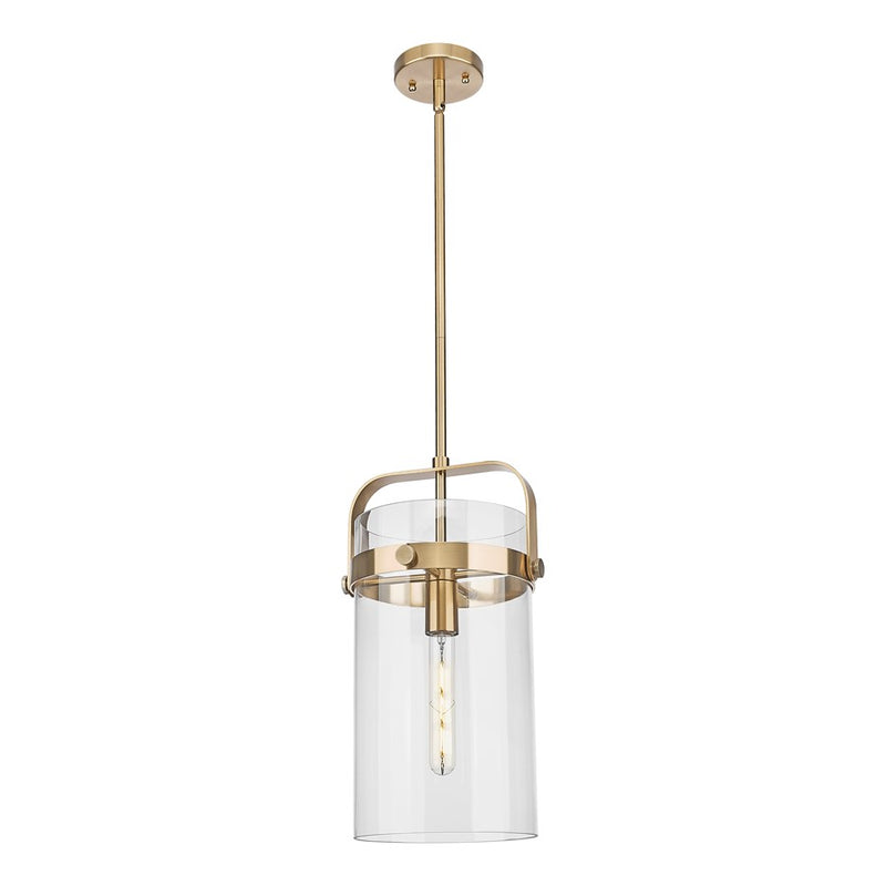 Innovations Pilaster 1Lt 8" Stem Mini Pendant, CBZ/CL - 413-1SM-CB-G413-1S-8CL