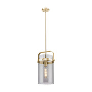 Innovations Pilaster 1Lt 8" Stem Mini Pendant, BZ/Smoke - 413-1SM-CB-G413-1S-8SM