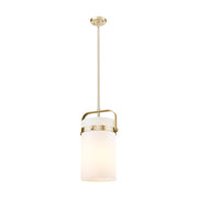 Innovations Pilaster 8" Stem Mini Pendant, CBZ/Cased WH - 413-1SM-CB-G413-1S-8WH