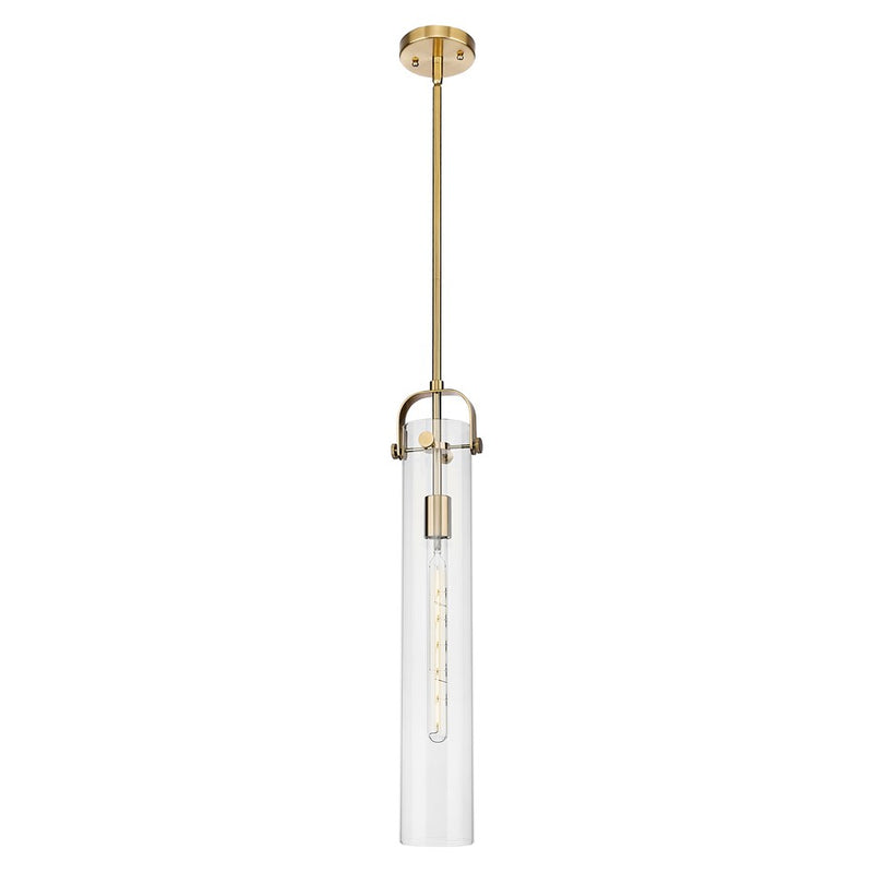 Innovations Pilaster 1Lt 4" Stem Pendant, Bronze/Clear - 413-1SS-CB-G413-1S-4CL