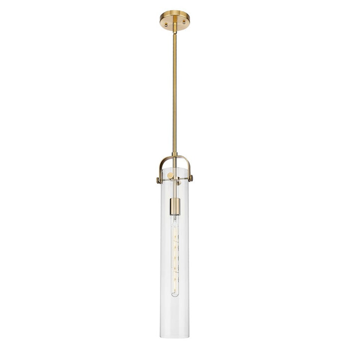 Innovations Pilaster 1Lt 4" Stem Pendant, Bronze/Clear - 413-1SS-CB-G413-1S-4CL