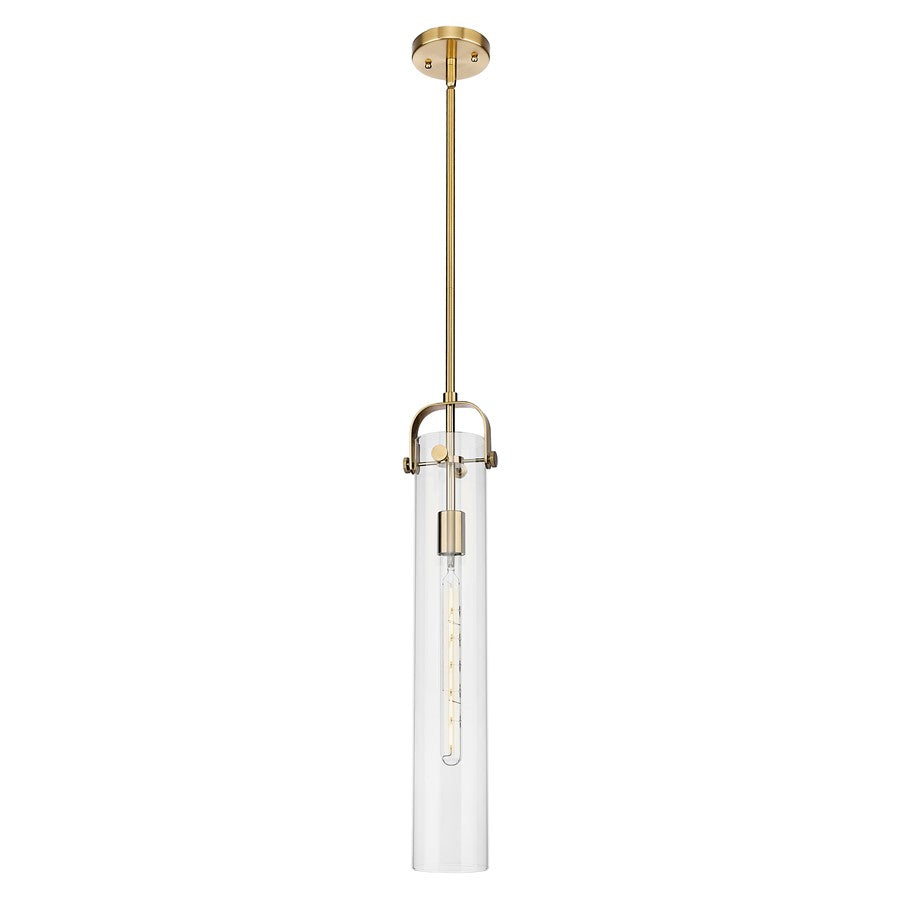 Innovations Pilaster 1Lt 4" Stem Pendant, Bronze/Clear - 413-1SS-CB-G413-1S-4CL