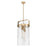 Innovations Pilaster 4Lt 12" Stem Pendant, BZ/Clear - 413-4SL-CB-G413-4S-12CL