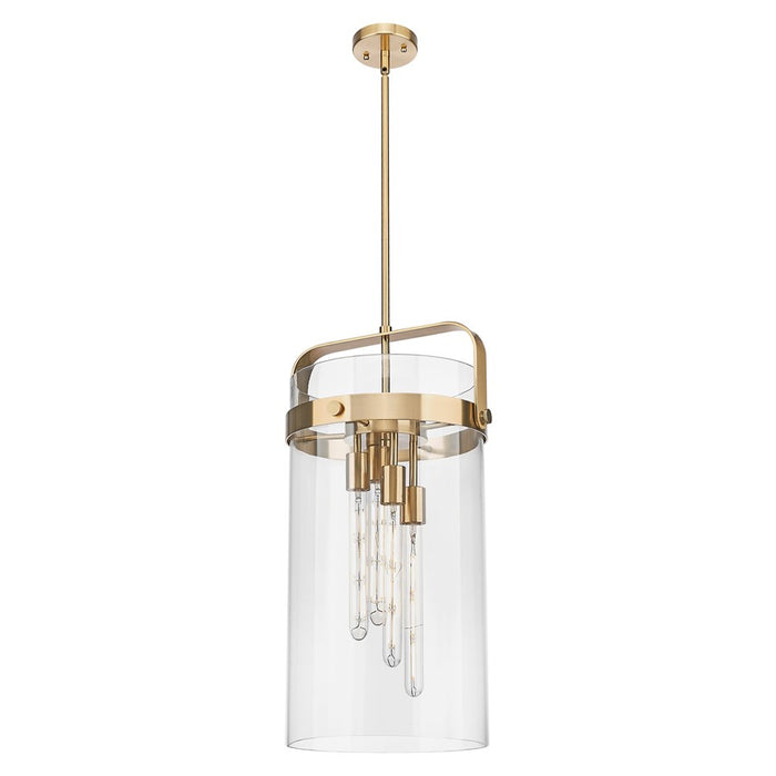 Innovations Pilaster 4Lt 12" Stem Pendant, BZ/Clear - 413-4SL-CB-G413-4S-12CL
