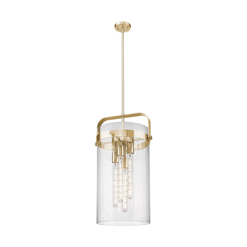 Innovations Pilaster 4Lt 12" Stem Pendant, CBZ/Seed - 413-4SL-CB-G413-4S-12SDY
