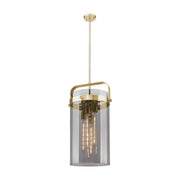 Innovations Pilaster 4Lt 12" Stem Pendant, BZ/Smoke - 413-4SL-CB-G413-4S-12SM
