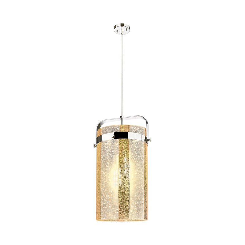 Innovations Pilaster 12in 4-Light Pendant | Industrial Polished Nickel and Mercury Glass | Kitchen Island & Dining | Model 413-4SL-PN-G413-4S-12ME