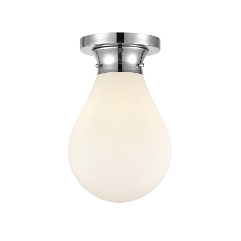 Innovations Genesis 12 LED Flush, P Chrome, White/Globe