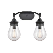 Innovations 2W 414-2W-BK-6CL Genesis Bath, Matte Black/Clear