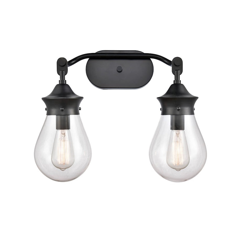 Innovations 2W 414-2W-BK-6CL Genesis Bath, Matte Black/Clear
