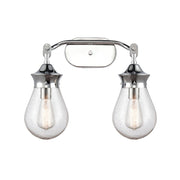 Innovations Genesis 18in 2-Light Vanity Light | Contemporary Polished Chrome and Amber Seedy Glass | Bathroom Vanity | Model 414-2W-PC-6SDY