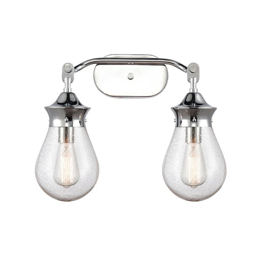 Innovations Genesis 18in 2-Light Vanity Light | Contemporary Polished Chrome and Amber Seedy Glass | Bathroom Vanity | Model 414-2W-PC-6SDY