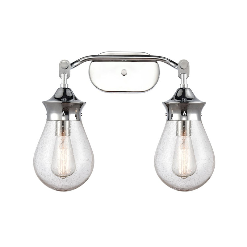 Innovations Genesis 18in 2-Light LED Vanity | Contemporary Polished Chrome and Seedy Glass | Bathroom Vanity Light | Model 414-2W-PC-6SDY-LED