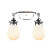Innovations Genesis 18in 2-Light LED Vanity | Contemporary Polished Chrome and White Globe Glass | Bathroom Vanity | Model 414-2W-PC-6W-LED