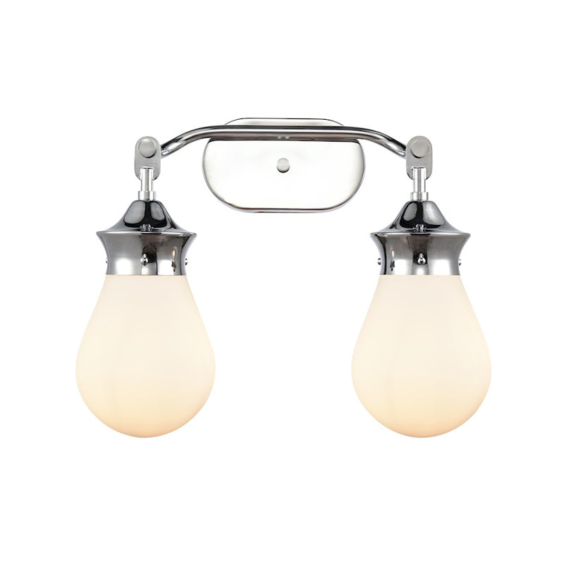 Innovations Genesis 18in 2-Light LED Vanity | Contemporary Polished Chrome and White Globe Glass | Bathroom Vanity | Model 414-2W-PC-6W-LED