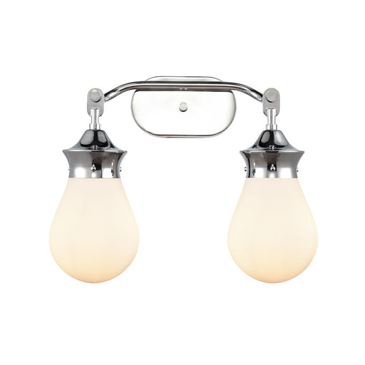 Innovations Genesis 18in 2-Light LED Vanity | Contemporary Polished Chrome and White Globe Glass | Bathroom Vanity | Model 414-2W-PC-6W-LED