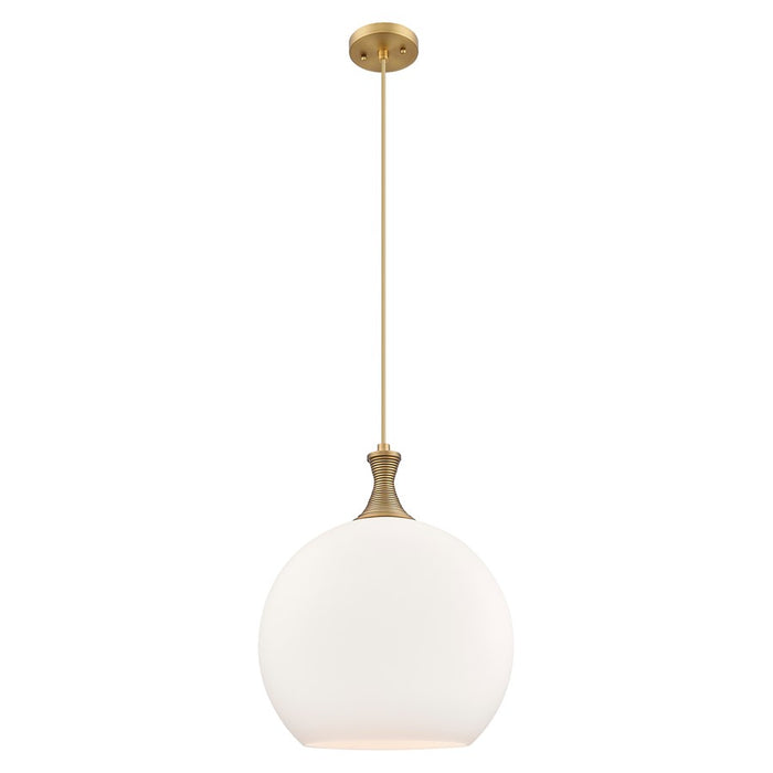 Innovations Astor 1Lt 14" Cord Pendant, Brushed Brass/White - 415-1P-BB-G121-14