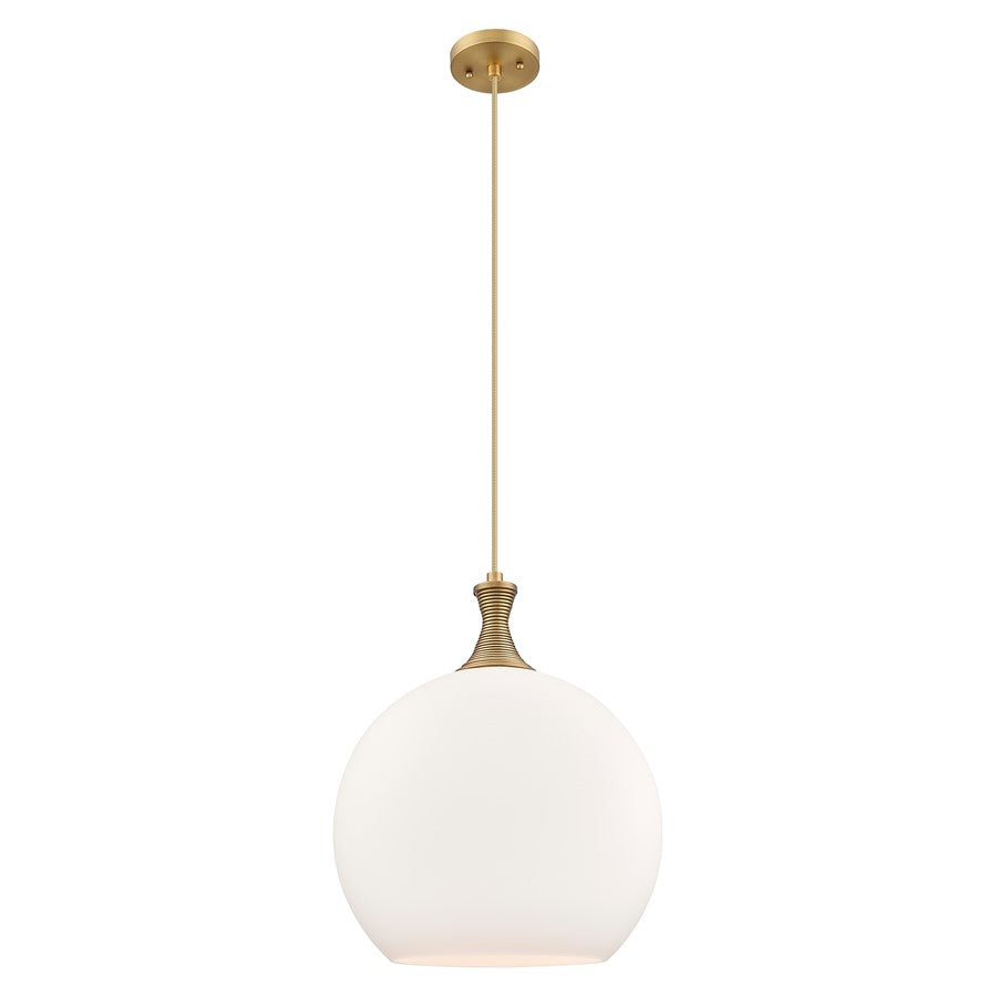 Innovations Astor 1Lt 14" Cord Pendant, Brushed Brass/White - 415-1P-BB-G121-14
