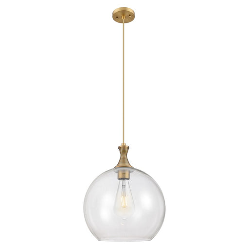 Innovations Astor 1Lt 14" Cord Pendant, Brushed Brass/Clear - 415-1P-BB-G122-14