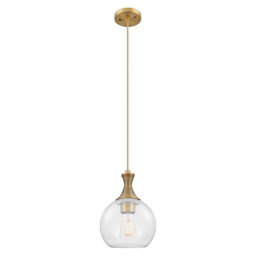 Innovations Astor 8" Cord Mini Pendant, Brushed Brass/Clear - 415-1P-BB-G122-8