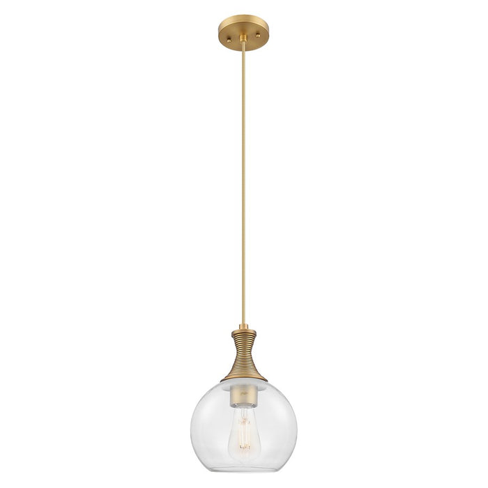 Innovations Astor 8" Cord Mini Pendant, Brushed Brass/Clear - 415-1P-BB-G122-8