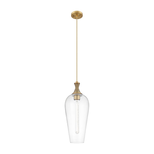 Innovations Chelsea 10in 1-Light Mini Pendant | Brushed Brass and Matte White Glass | Kitchen Island & Dining Room | Model 415-1P-BB-G456-8CL