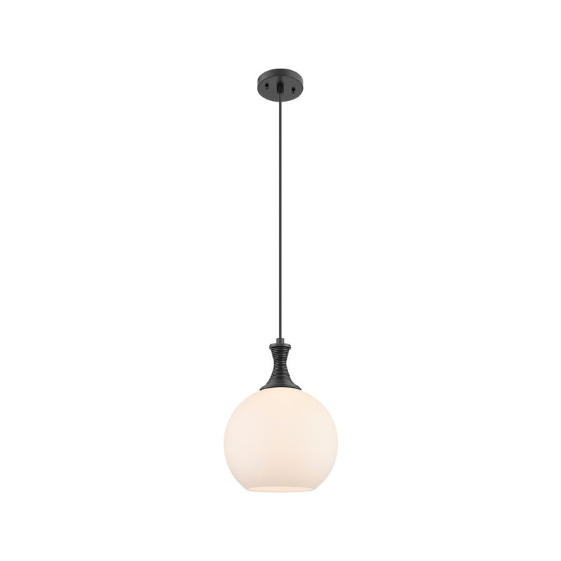 Innovations Astor 1Lt 10" Cord Mini Pendant, Black/White - 415-1P-BK-G121-10