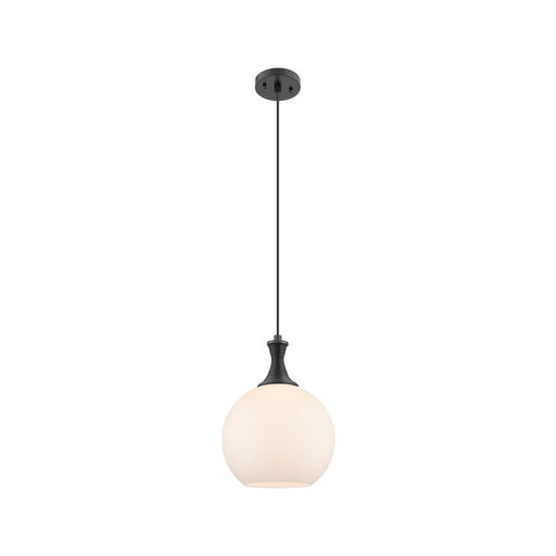 Innovations Astor 1Lt 10" Cord Mini Pendant, Black/White - 415-1P-BK-G121-10