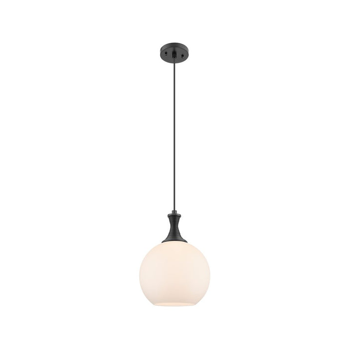 Innovations Astor 1Lt 10" Cord Mini Pendant, Black/White - 415-1P-BK-G121-10
