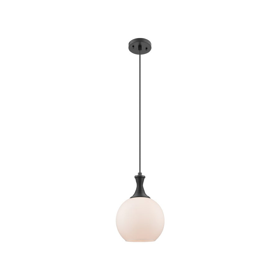 Innovations Astor 1Lt 8" Cord Mini Pendant, Black/White - 415-1P-BK-G121-8