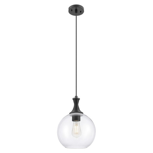 Innovations Astor 1Lt 10" Cord Mini Pendant, Black/Clear - 415-1P-BK-G122-10