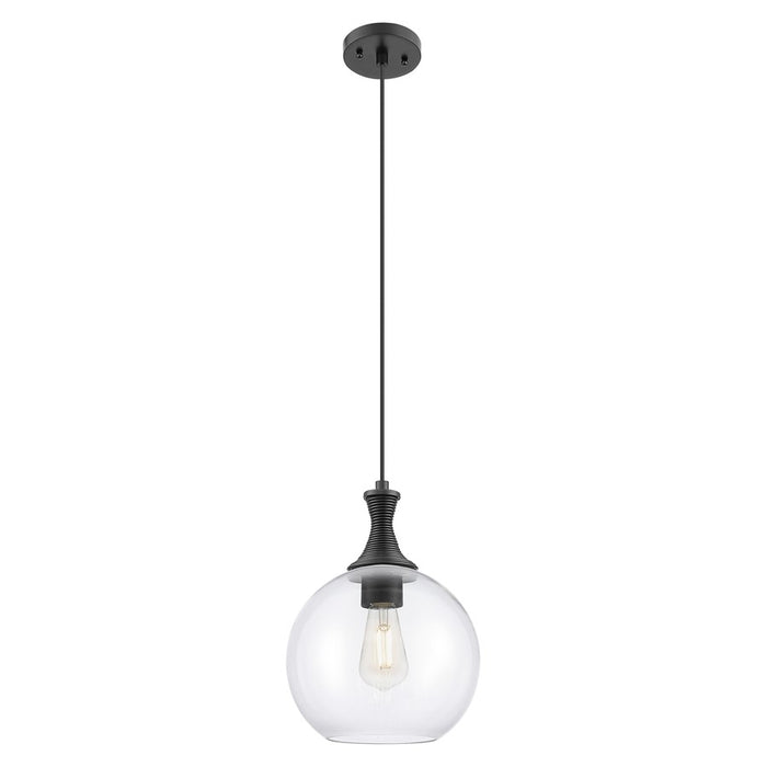 Innovations Astor 1Lt 10" Cord Mini Pendant, Black/Clear - 415-1P-BK-G122-10