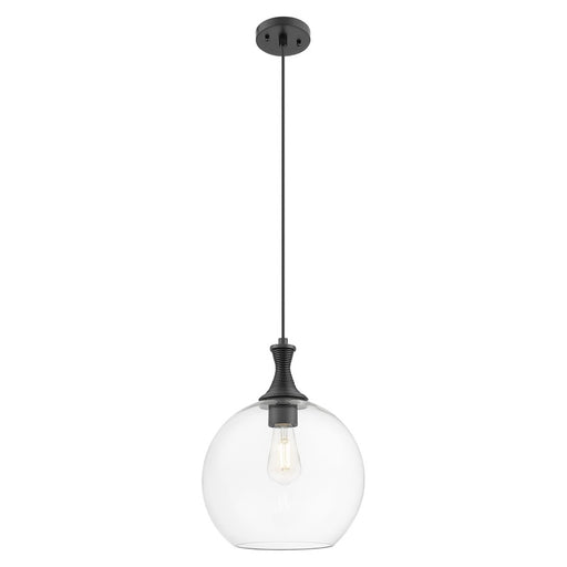 Innovations Astor 1Lt 12" Cord Mini Pendant, Black/Clear - 415-1P-BK-G122-12
