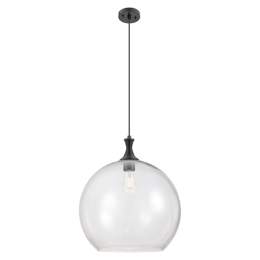 Innovations Astor 1Lt 14" Cord Pendant, Black/Clear - 415-1P-BK-G122-14