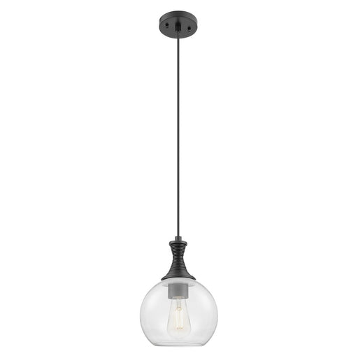 Innovations Astor 1Lt 8" Cord Mini Pendant, Black/Clear - 415-1P-BK-G122-8